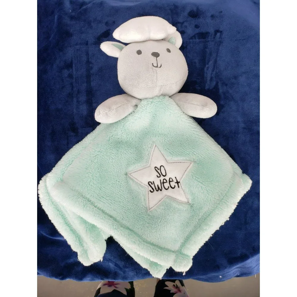 Baby Gear Unisex Lovey Baby Blanket‎ Security Bear Cloud So Sweet Star Aqua Gray